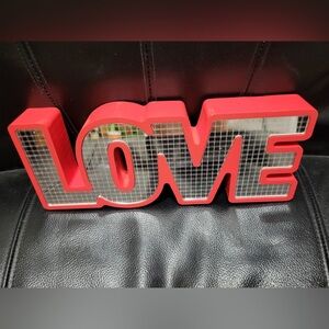 New Red LOVE Decorative Sign 4x10 inches